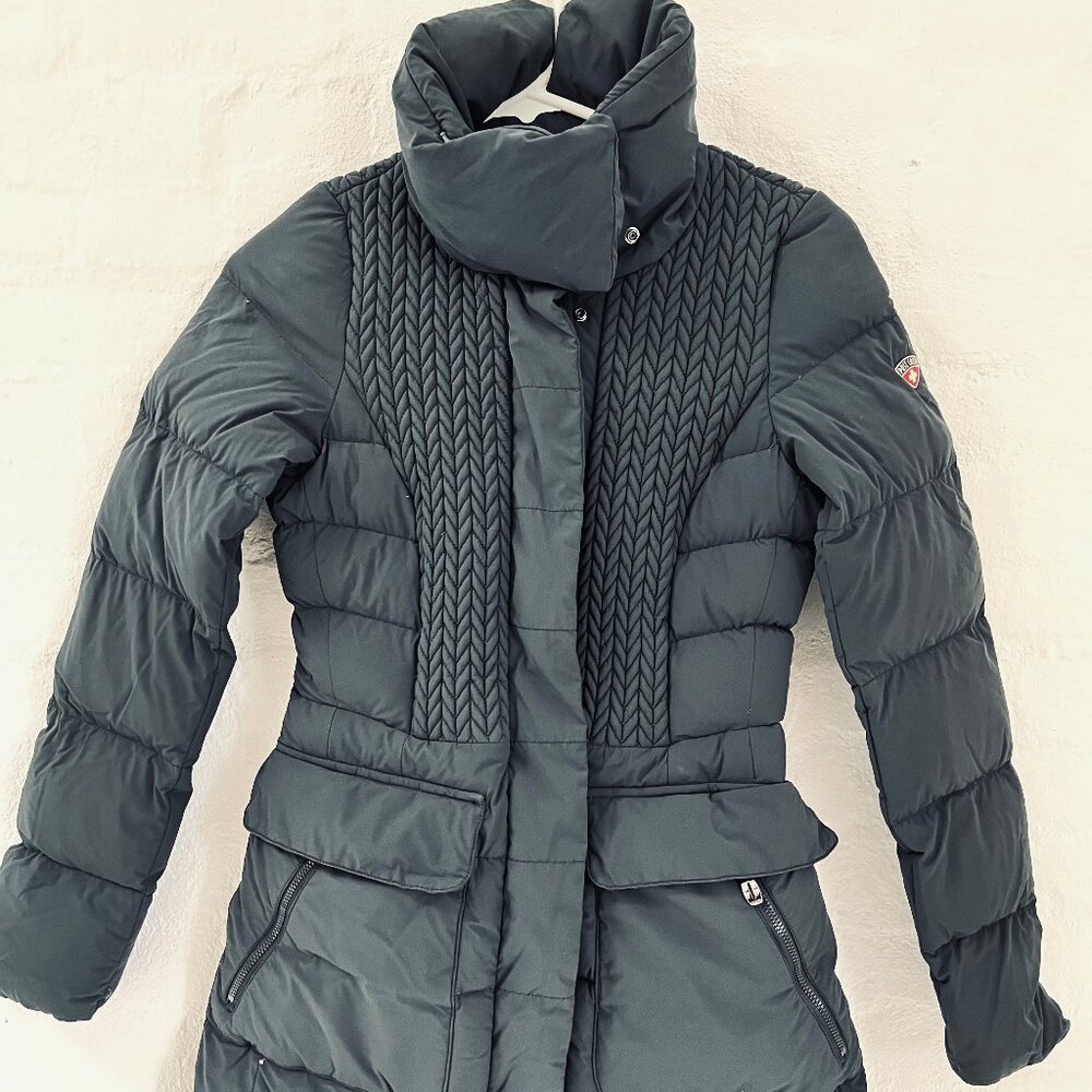 Post Card - Italian Luxury Puffer Deneb Coat - Navy Blue - Size 38